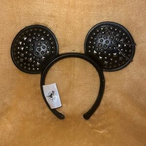 Punk Studded Mickey Mouse Disney Ears Faux Leather Headband